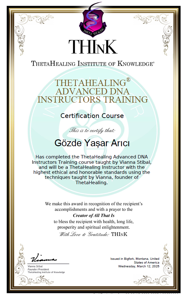 Gözde Yaşar Arıcı ThetaHealing Eğitmeni